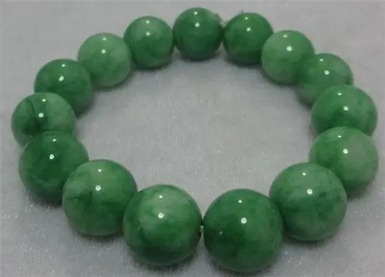 14 мм Красивый зеленый нефритовый браслет JADEITE ручной AAA | Украшения и аксессуары