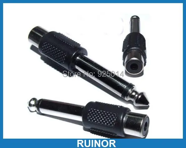 

10PCS 6.35mm 1/4" Mono to RCA Audio Jack Adapter For speaker Microphone