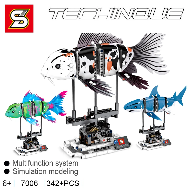 

Sembo Block Forma Fish Compatible 81000 81001 81002 81003 Creator Building Blcoks Koi Shark Bricks Educational Toys Diy Gifts