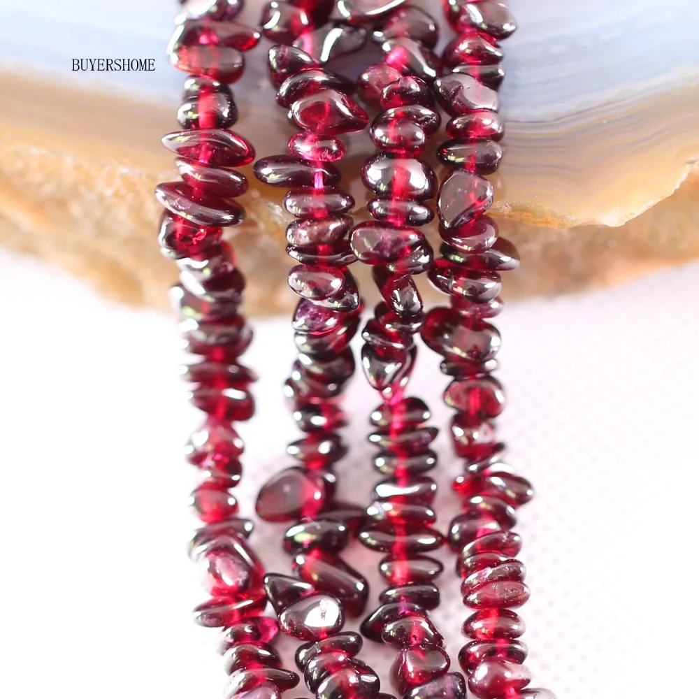 5-8MM Irregular Shape Freeform Chip Natural Stone Loose Beads Red Garnet For Jewelry Making DIY Necklace String 35&quot S051 | Украшения и