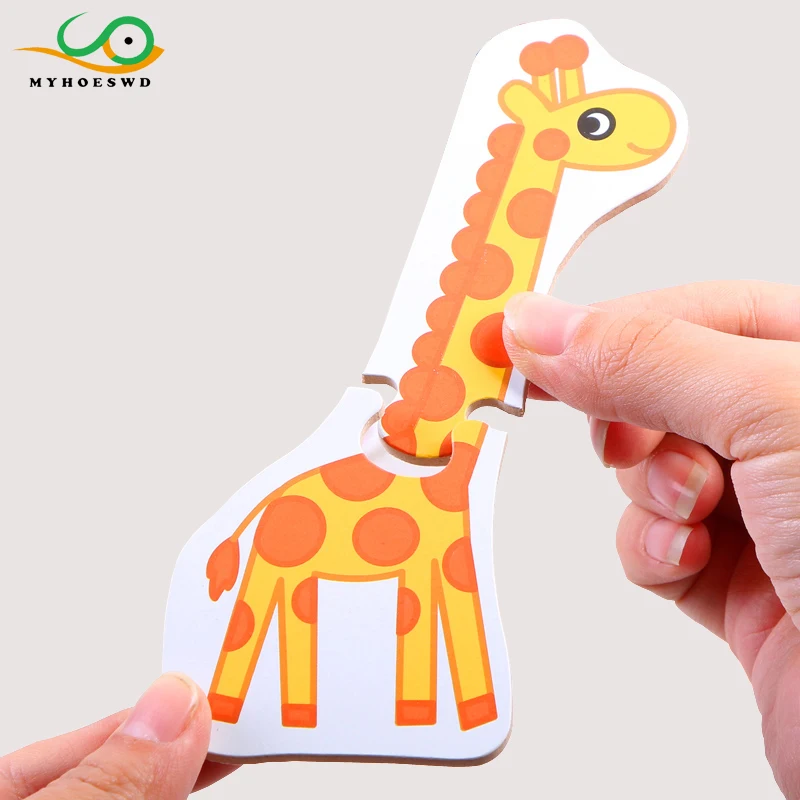 MYHOESWD Toys for Baby Colorful Wooden Puzzle Animal Educational Developmental Kid Training Toy Gift | Игрушки и хобби