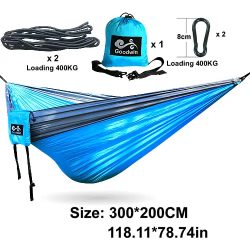 Двойной гамак кемпинг выживания гамак 300*200 см парашют ткань Портативный двойной человек для отдыха на открытом воздухе Йога палатка гамак - Цвет: 11