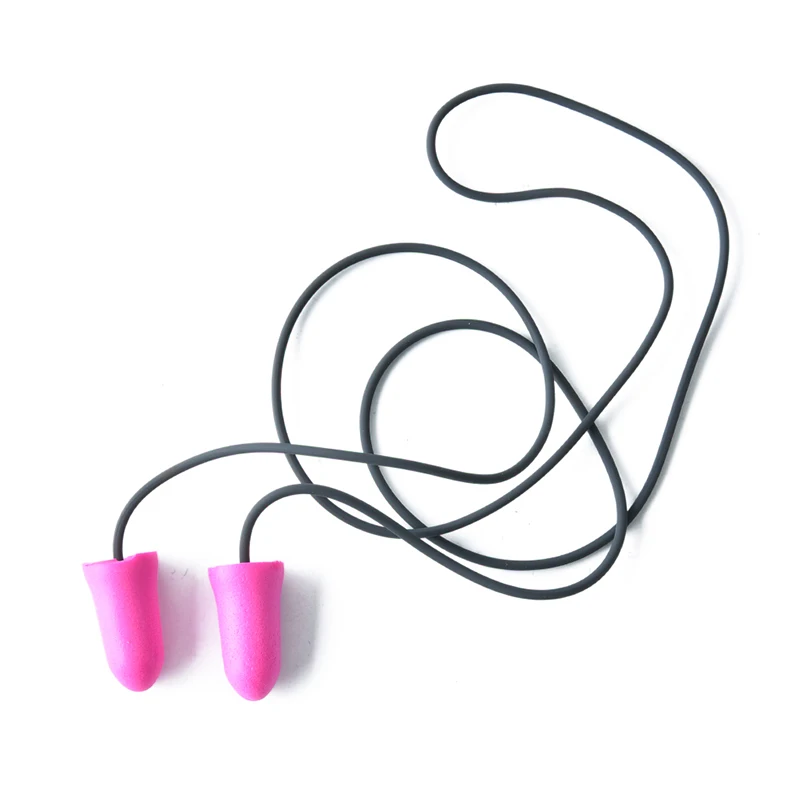 1Pair Soft Silicone Corded Ear Plugs Ears Protector Reusable Hearing Protection Noise Reduction Earplugs Earmuff