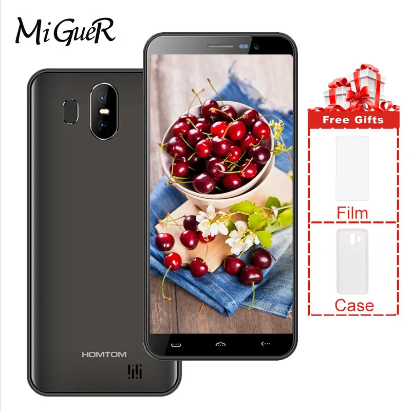

HOMTOM S17 5.5" Inch 18:9 HD Screen Android 8.1 Quad Core Smartphone Fingerprint Recognition Face ID 2GB+16GB Mobile Phone