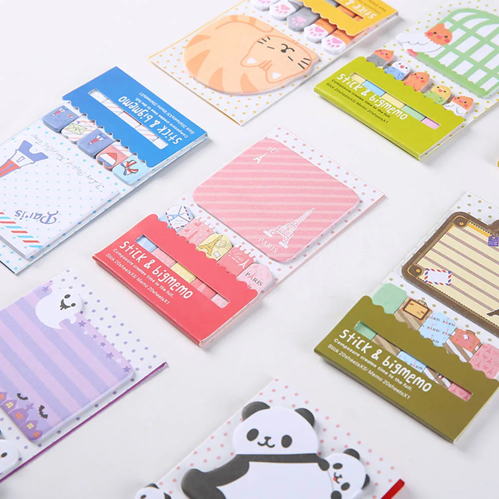 

Cute Animal Cat Panda Cute Kawaii Sticky Notes Post Memo Pad School Supplies Planner Stickers Paper Bookmarks Korean Stationery