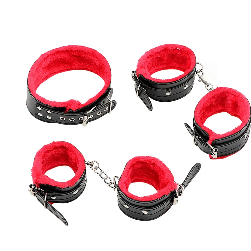 10 Set of SM Bondage Handcuffs PU Leather Vibrator Adult Games Restraints Erotic Bdsm Accessories Adjustable Sex Toy for Couple 6