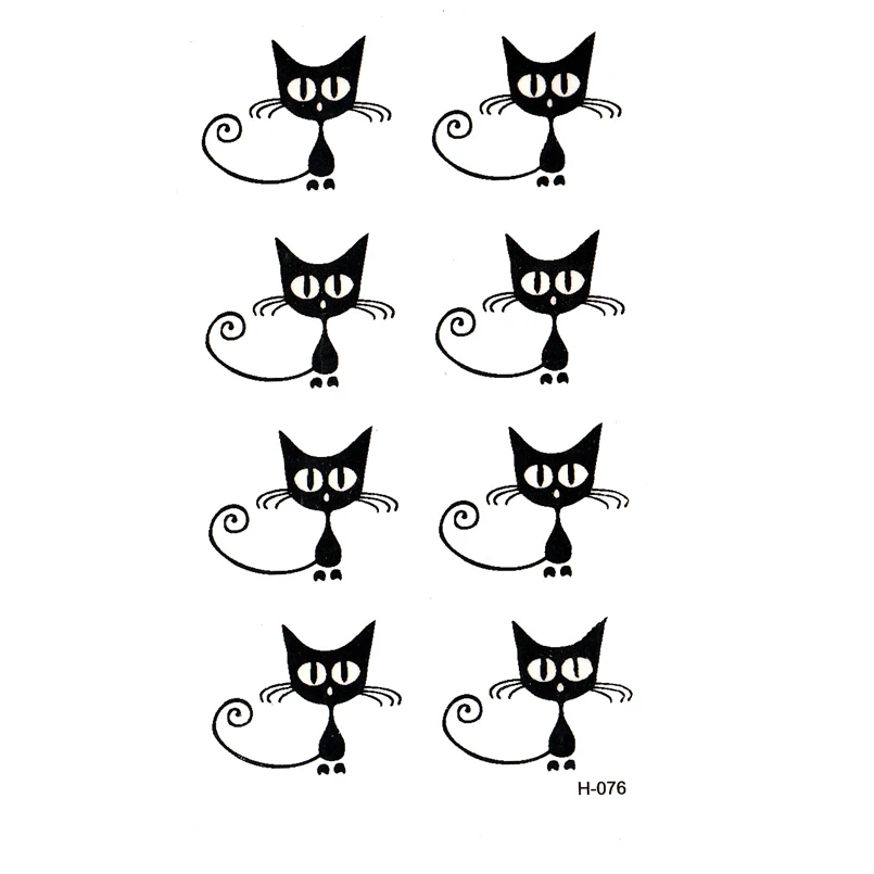 50pcs Small black cat waterproof temporary tattoos men tatuajes