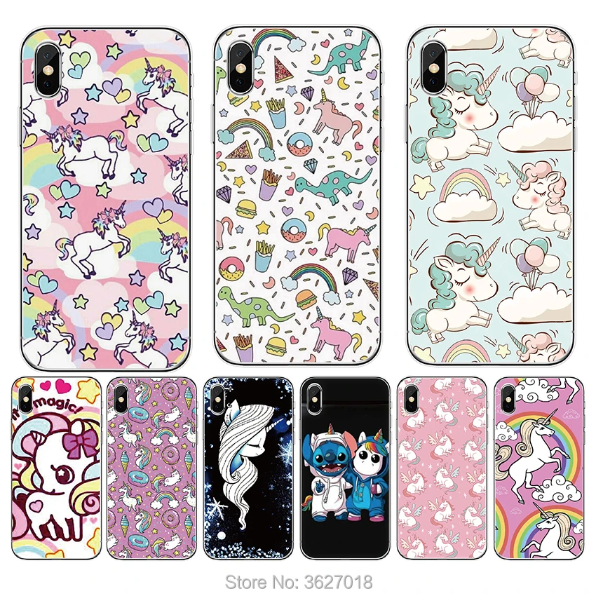 

Case For Alcatel 1 1C 1X 1S 3 3L 2019 Soft Silicone TPU Back Cover For 5 5V 5060D 5033 5059 3C 5026 3X5058 Unicorn Rainbow Case