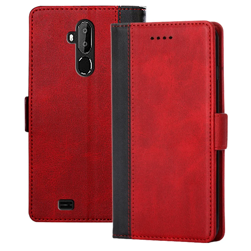 

Flip Case For Oukitel C12 Pro Business PU Leather + Wallet Cover For Coque Oukitel C12 Pro Kickstand Case