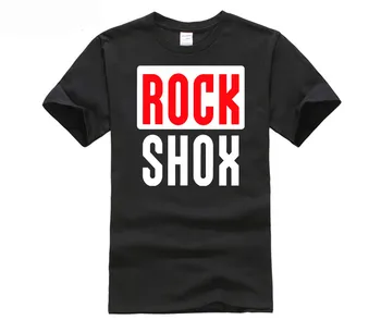 HOT deals New ROCK SHOX Logo Moutain MTB Biker Bicycler Black Tee Shirt T Shirt Summer Style Mens T-Shirt Brand Style Short