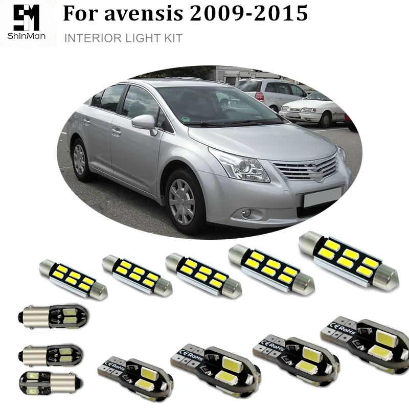 

Shinman 9pcs X Error Free LED Interior Light Kit Package for toyota avensis accessories 2009-2015