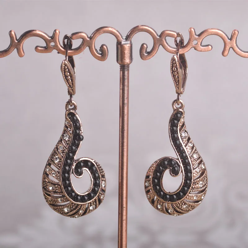 Женский комплект из колье серёг и кольца с кристаллами|necklace earring ring sets|vintage jewelry