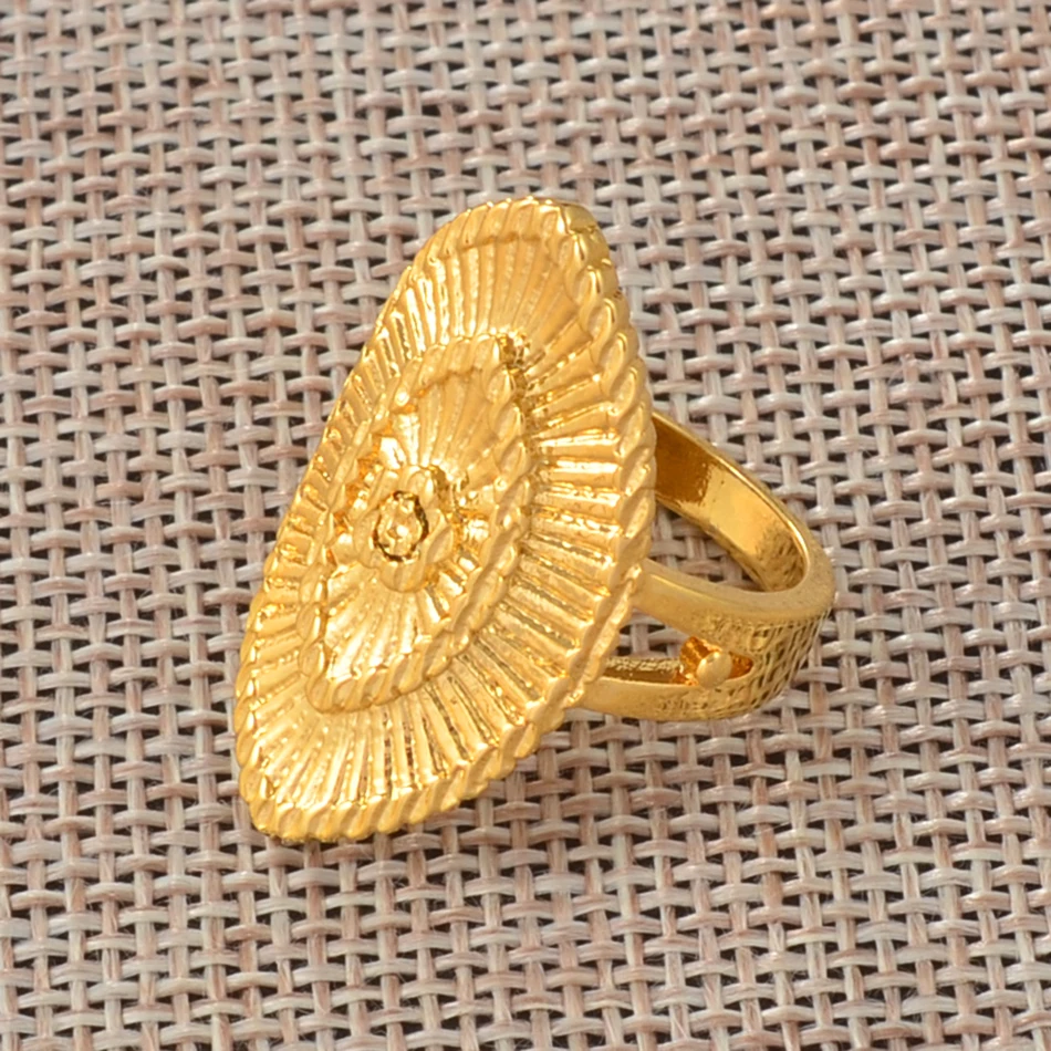 Anniyo женское кольцо золотого цвета, африканские ювелирные изделия, эфиопское свадебное кольцо, арабские кольца с цветами на Ближнем Востоке#197306