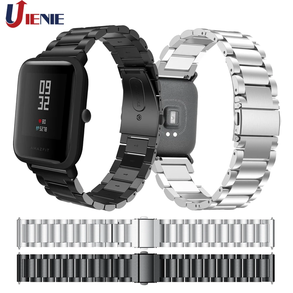 Ремешок для часов из нержавеющей стали 20 мм Xiaomi Huami Amazfit Bip Lite Youth/GTR 42 умный браслет