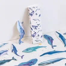 30 pçs/set Engraçado Peixe Baleia Papel Bookmark Bookmarks Papelaria Livro Titular do Cartão de Mensagem Presentes Dos Artigos de Papelaria