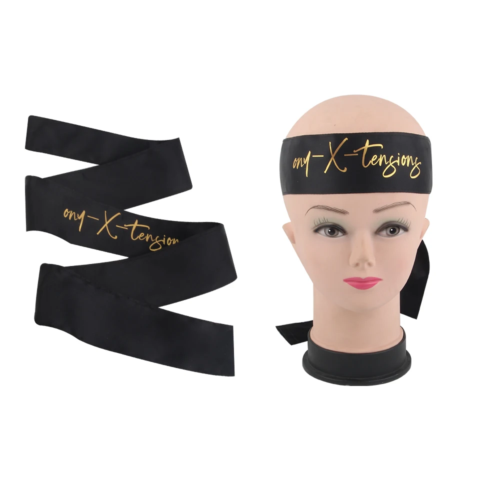 Индивидуальные личные Роскошные человеческие волосы атласная шарф повязка на голову лента человеческие волосы - Цвет: foil logo