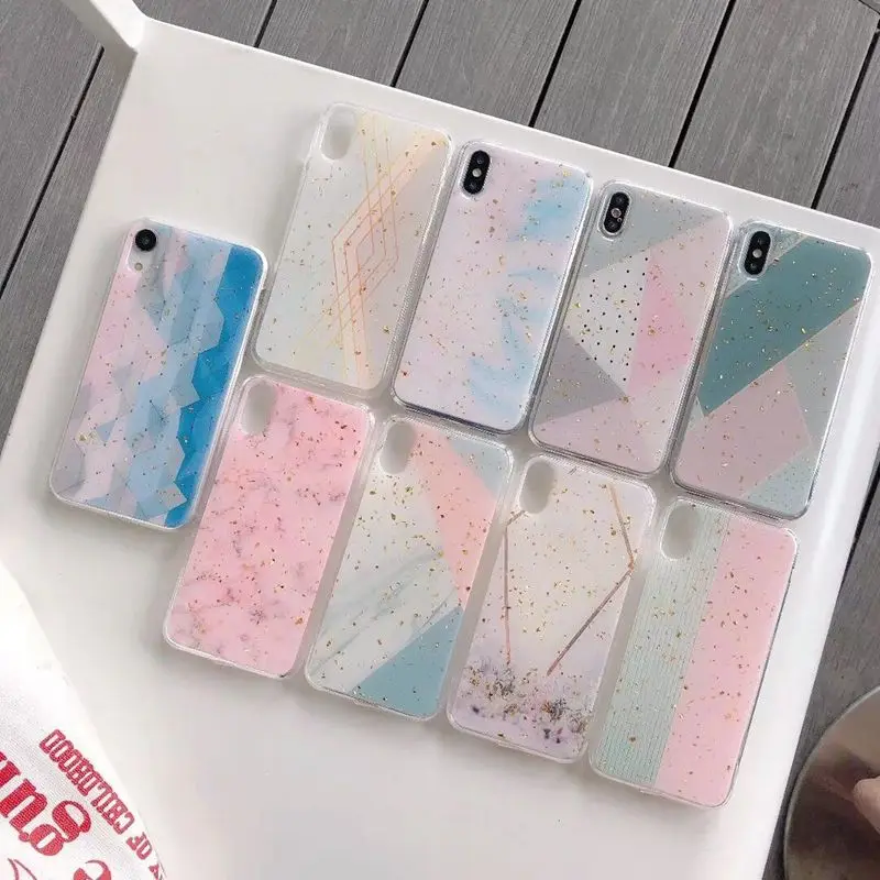

Fashion Epoxy Gold Foil Marble Soft Tpu Phone Cases For iPhone XS MAX XR X Cover For iphone 6s Plus 7 Plus 8 Plus Silicone shell