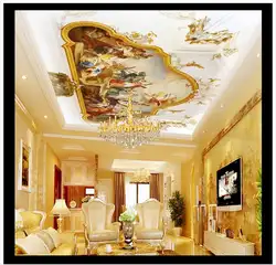 Пользовательские фото обои 3d потолочные фрески европейские фрески на гостиная спальня фойе обои украшение дома