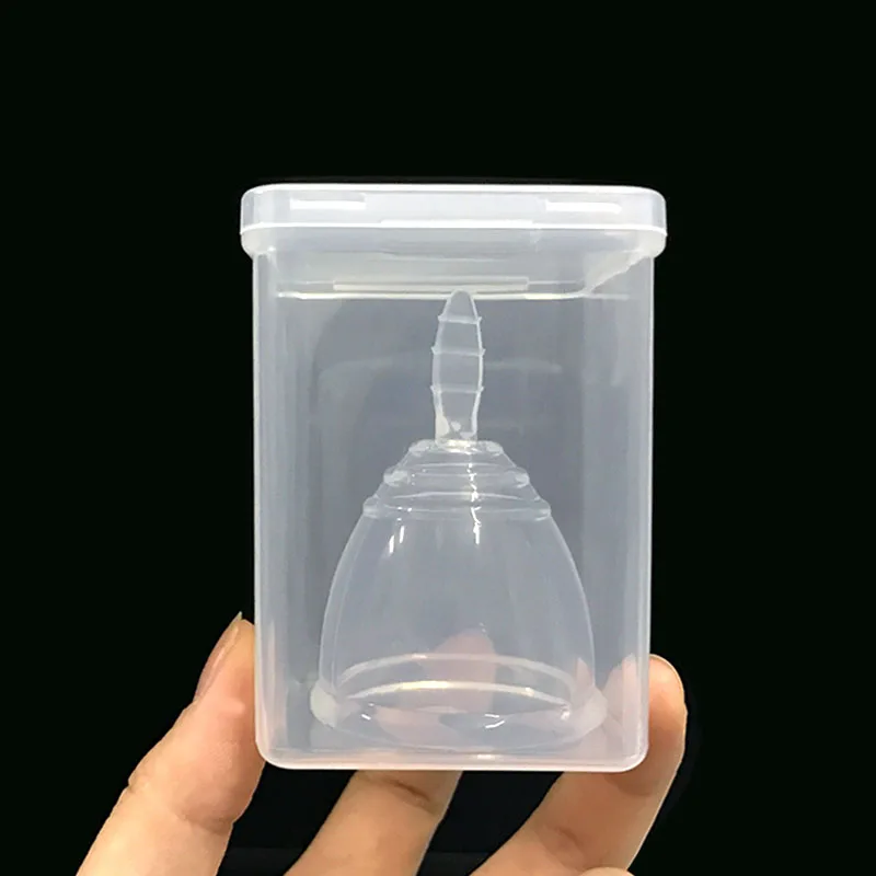 Медицинские силикагелевые менструальные чашки Copa менструальные купольные менструальные чашки Coppetta Mestruale вагинальные чашки Coletor 1 шт+ коробка - Цвет: clear