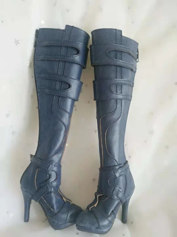 bjd high heel shoes blue 1