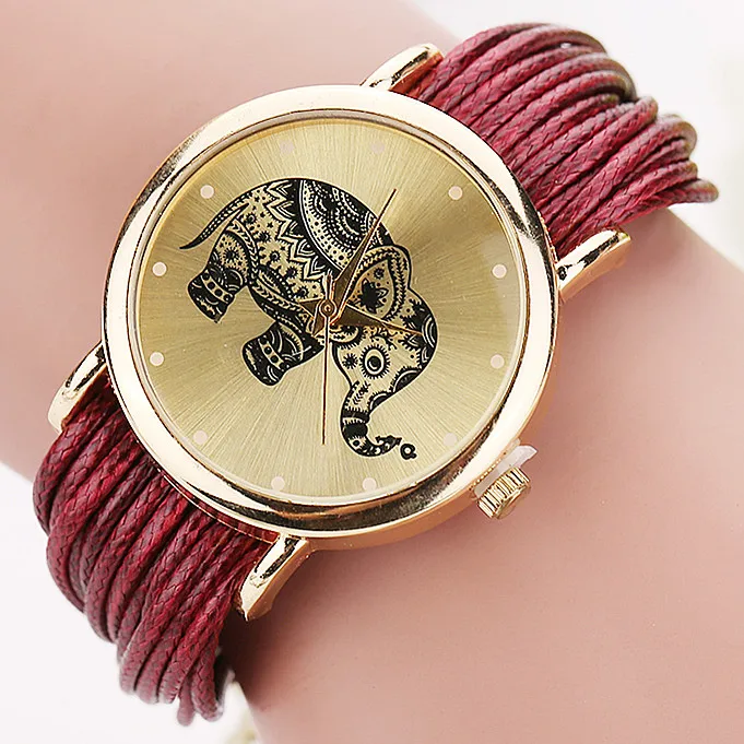 Fashion Elephant Gold Dial Watch Women Casual Analog Quartz Watch Ladies Wristwatch Girls Clock Relogio Feminino Gift 1687