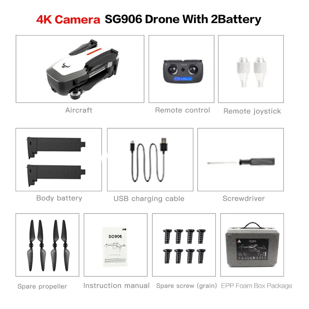 4K 2BAT FB W SG906 gps 5G wifi FPV RC Дрон 4 K бесщеточный селфи Дроны с камерой HD RC Квадрокоптер складной Дрон VS Visuo XS816 F11 Дрон - Цвет: 4K 2BAT FB W