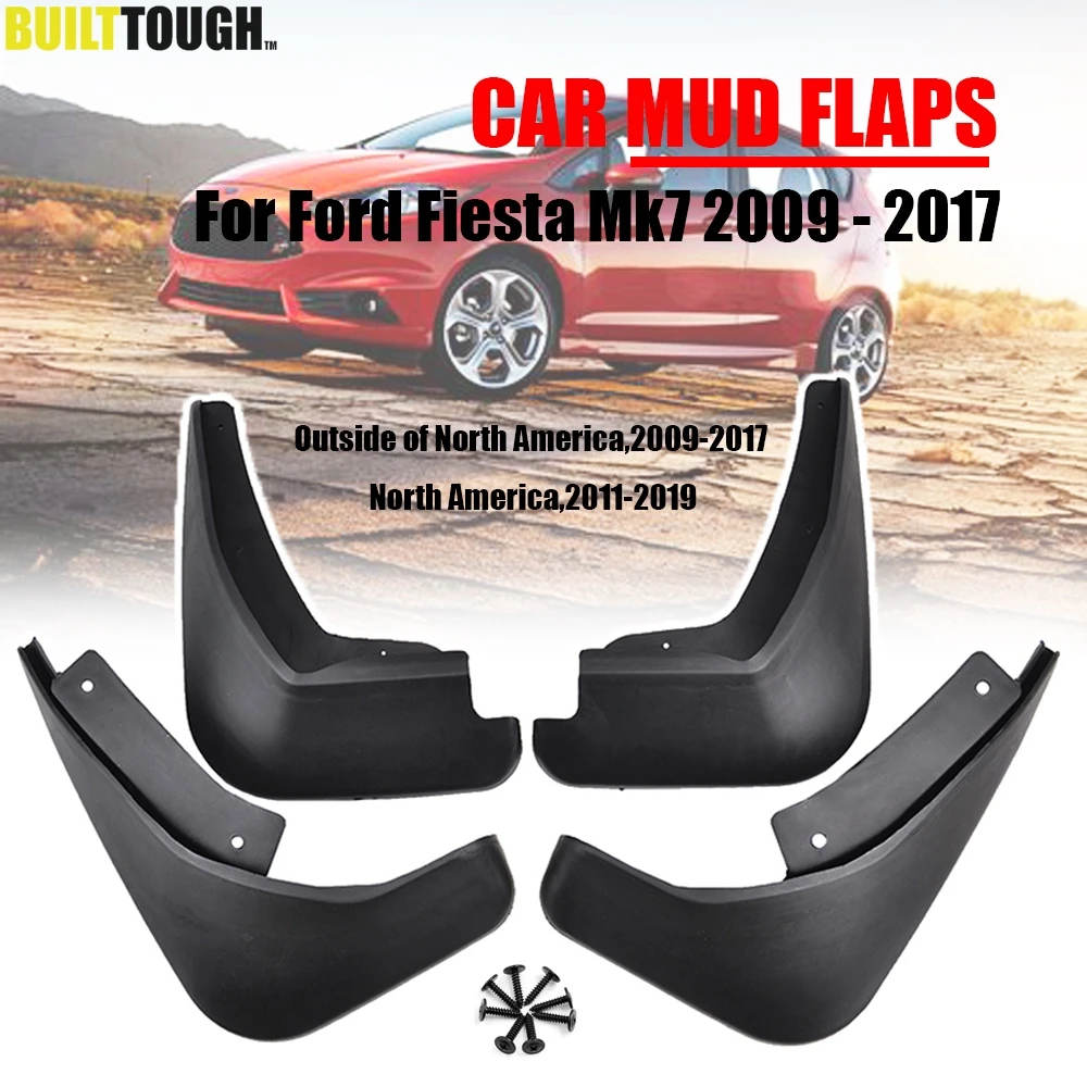 

For Ford Fiesta Mk7 Hatchback Saloon 2009 - 2017 Splash Guards 2010 2011 2012 2013 2014 2015 2016 4x Molded Mud Flaps Mudguards