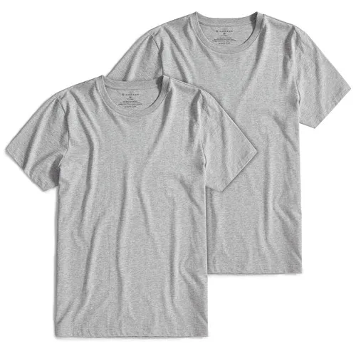 Giordano футболка мужская две пары комбинированных футболок с коротким рукавом и круглым воротом, две футболки идут в паре и имеют широкий выбор цвет и размеров - Цвет: 22Grey