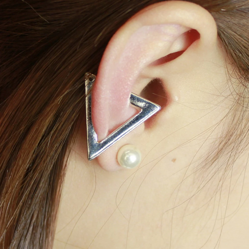 1 шт. новые модные уха манжеты клип Женщины изделия треугольной earcuffs Серьги