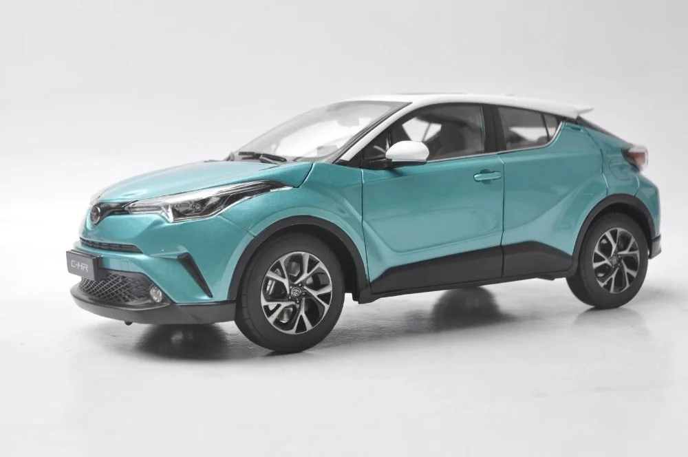 1:18 литая под давлением модель для Toyota C-HR зеленая и белая крыша игрушечная машинка миниатюрная Коллекция подарков CHR C HR