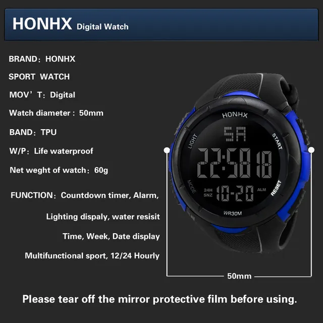 Luxury Sports Watch Men Analog Digital Military Silicone Army Sport LED Horloges Wrist Watches Men Relogio Masculino For Gifts -