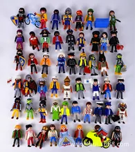 1Pcs 7.5cm Playmobil Toys Action Figures Castle Child Kids Small People Model Doll Boutique Animation Toy Send Random