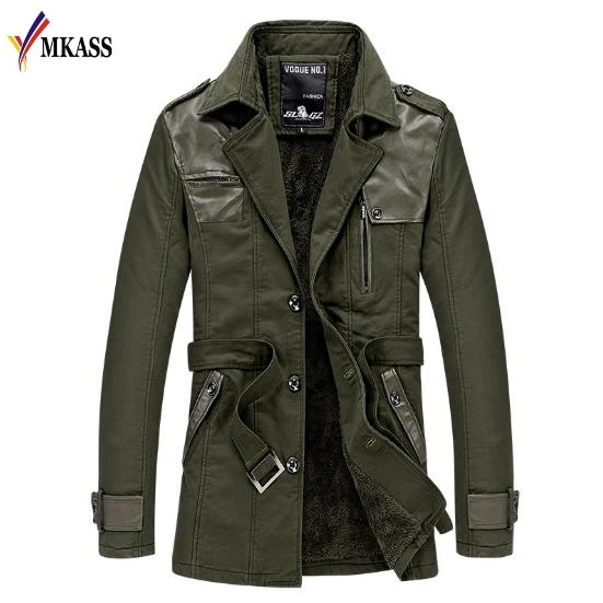 Men Winter Jacket and Coats Brand Plus Velvet Thicken Parka Mens Warm Jacket Outwear Winter Coat for Men Tactical Windbreaker