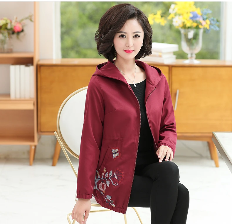 Осенняя куртка для женщин среднего возраста, весенне-осенние Топы с ...