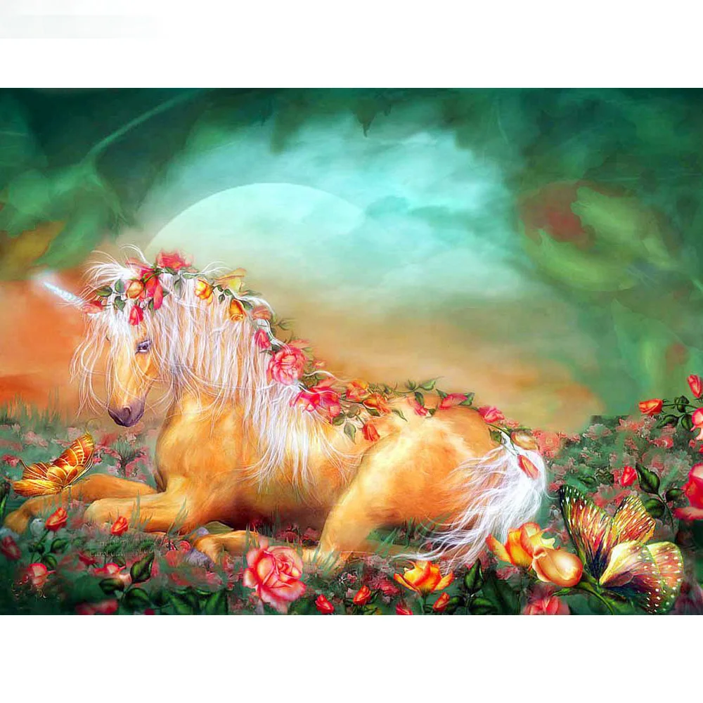 5D-Diy-Diamond-Painting-Cross-Stitch-full-Square-Diamond-Embroidery-Unicorn-and-flowers-picture-for-room