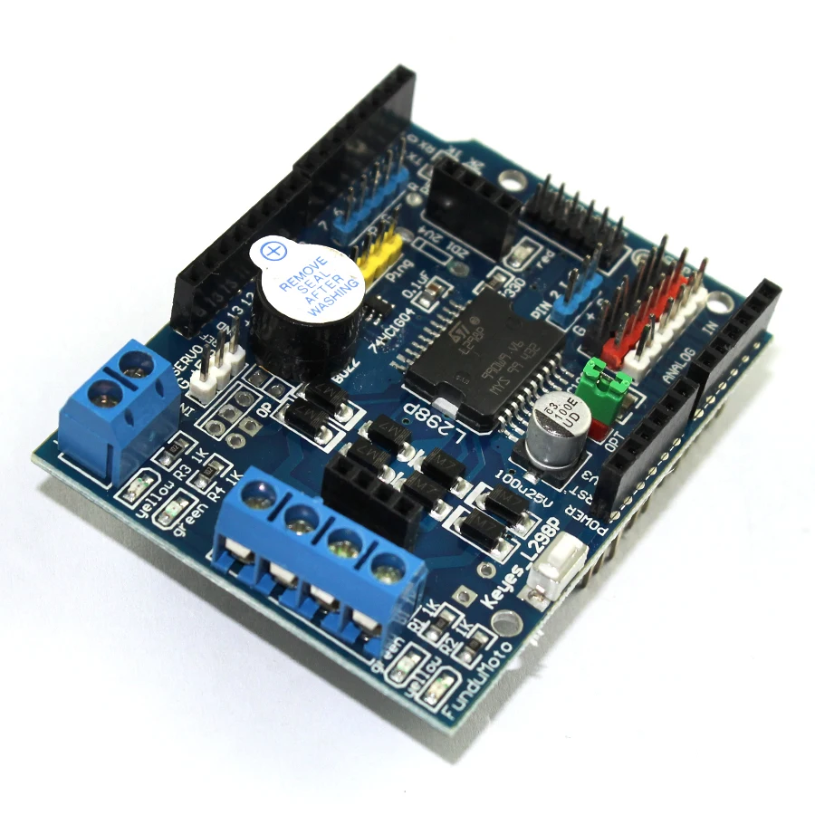 

Free shipping L298P PWM Speed Controller Dual High-Power H-bridge Driver Bluetooth Interface L298P Motor Shield Board
