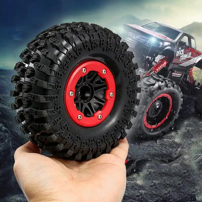 4 шт. 2,2 дюймов обод резиновая шина RC автомобиль колеса для 1/10 комплект автомобильных принадлежностей для передней и задней оси 130mm Rock гусеничная шина колеса
