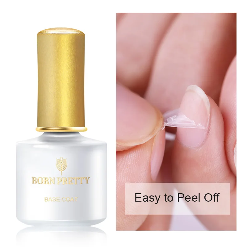 

BORN PRETTY 6ml Peel Off Nail Base Coat Tempered Enhance Top Coat Matte Top Coat Soak Off Manicure Art Primer Nail Gel Lamp