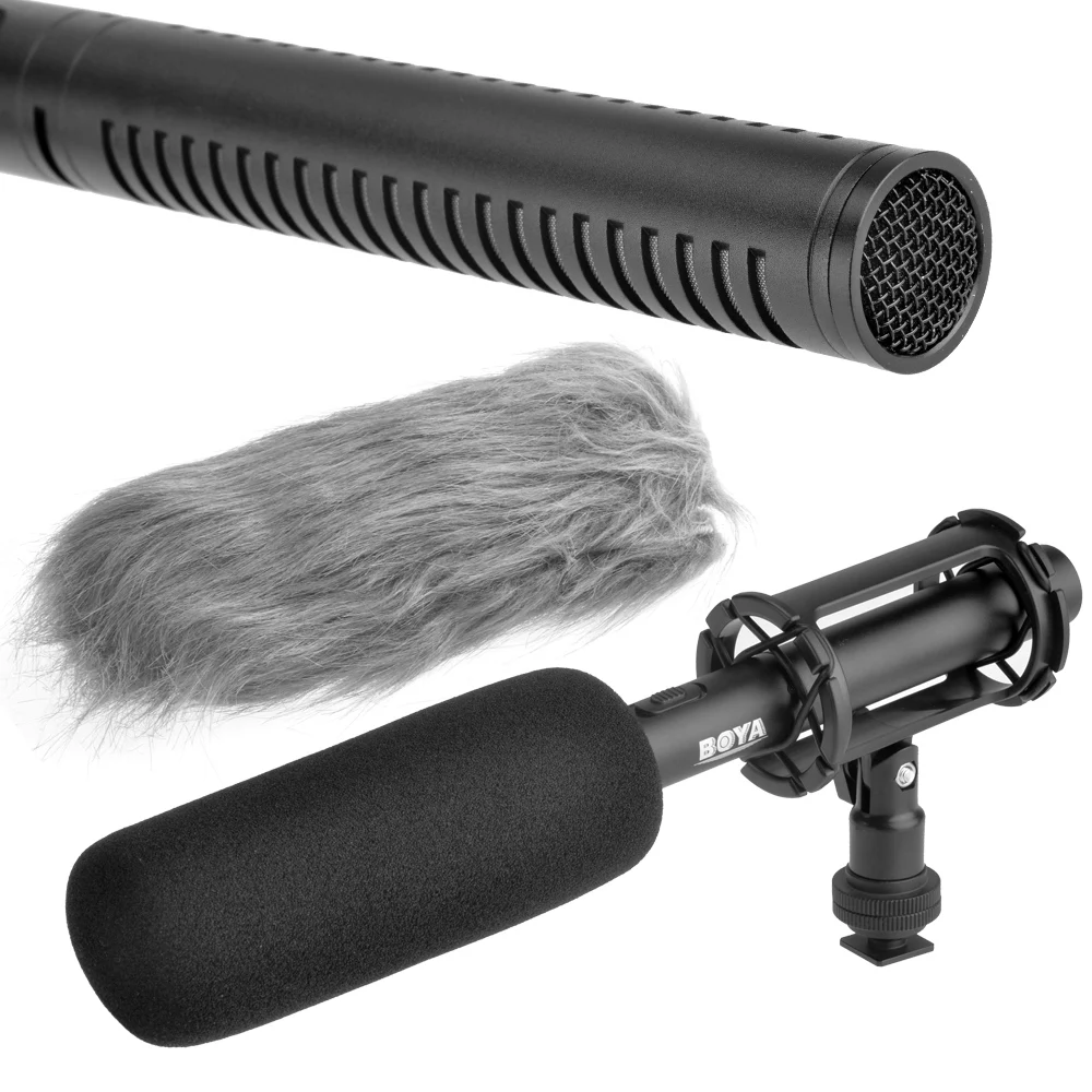 

BOYA BY-PVM1000 Professional DSLR Condenser Shotgun Microphone Video Interview Reporting for Canon Nikon Sony DSLR Cameras