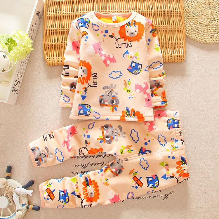1 4T kids thermal underwear winter boys girls home clothes thicken warm