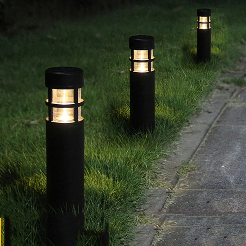 Goede 2 stks Zwart Tuinverlichting Outdoor Gazon Licht Focos Solares Voor Achtertuin Of Path Verlichting #039;S Nachts Waterdicht Met Solar batterij