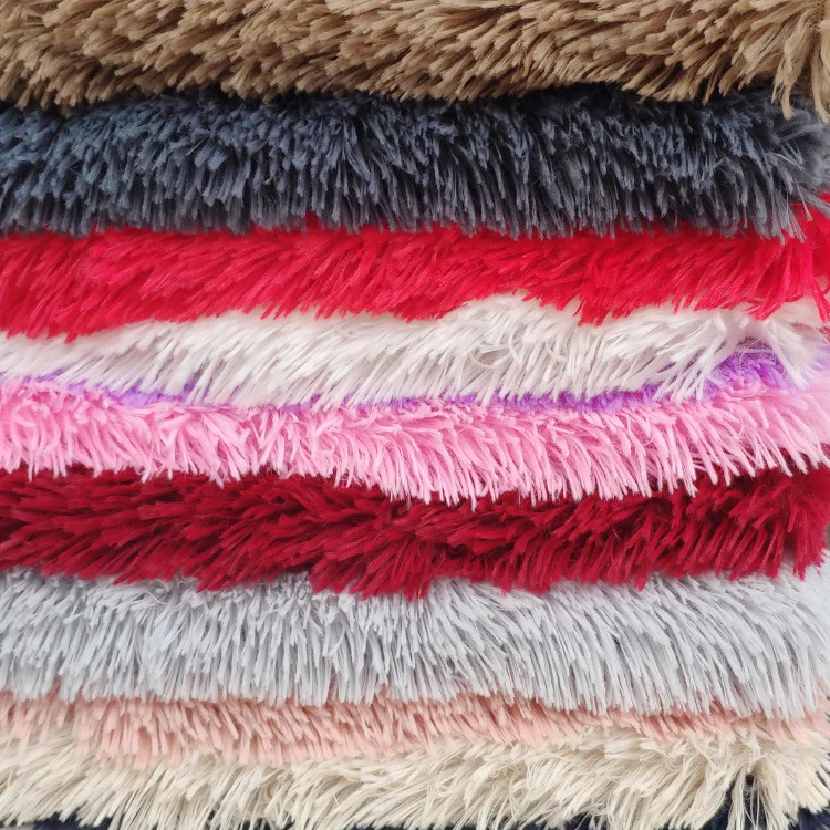Полиэстер высокое качество 40 мм длина ворса мохнатый плюш ткань PV плюшевые игрушки одеяло подушка швейный материал