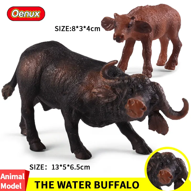 Oenux Original African Animals 2PCS Different Posture Buffalo