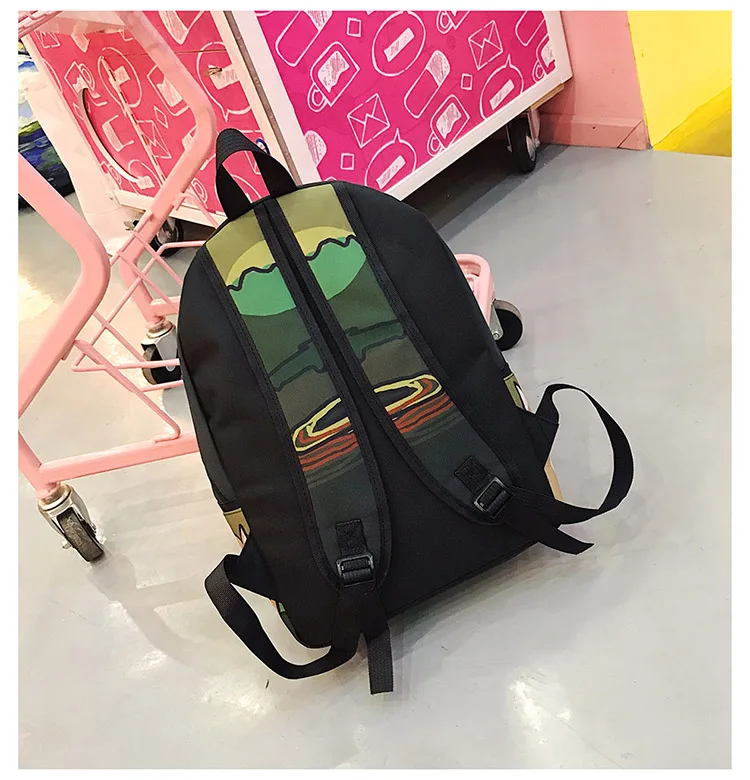 Menghuo Lovely Cat Printing Backpack Women Canvas Backpack School Bags for Teenagers Ladies Casual Cute Rucksack Bookbags (56)