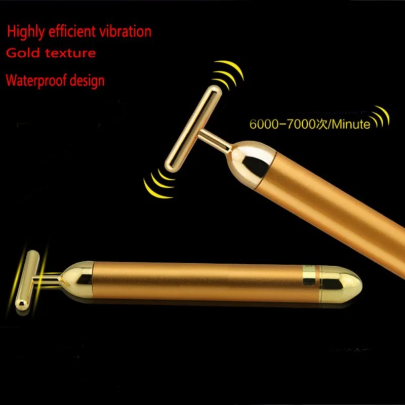 OEM для похудения лица золотой Вибрационный лицевой валик для красоты массажер палочка подтяжка кожи палочка, разглаживающая морщины бар уход за кожей лица инструмент