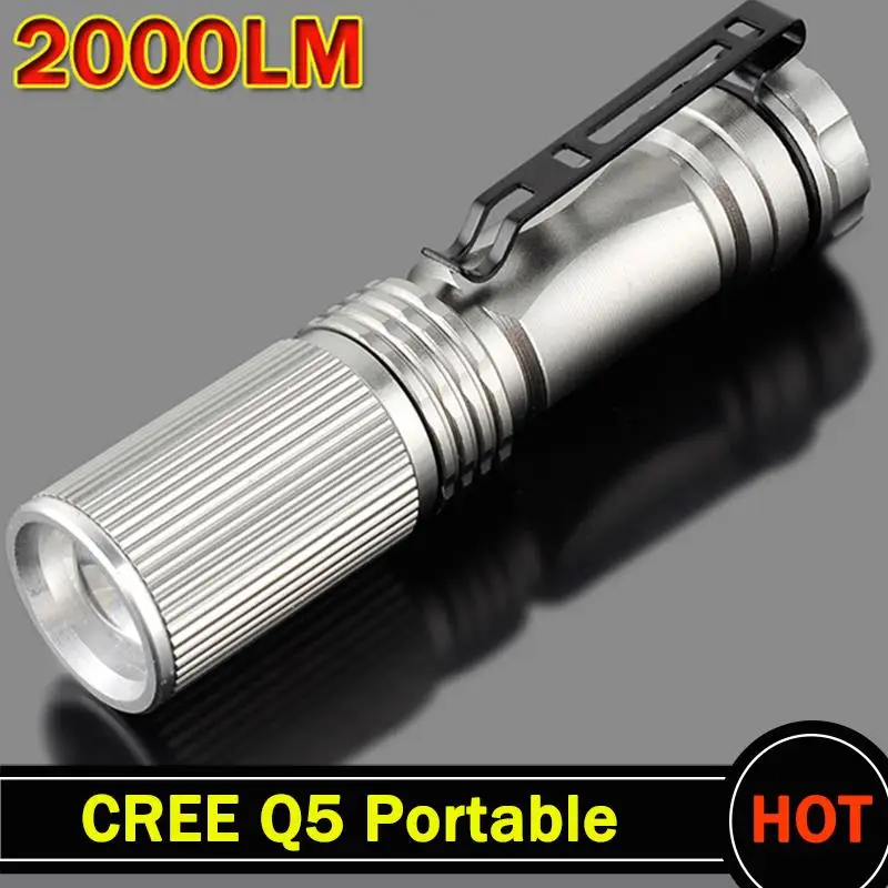 

Mini LED Flashlight LED Torch 7W Zoomable CREE 2000LM Waterproof Lanterna AA 14500 battery Flashlight Linterna led ZK93