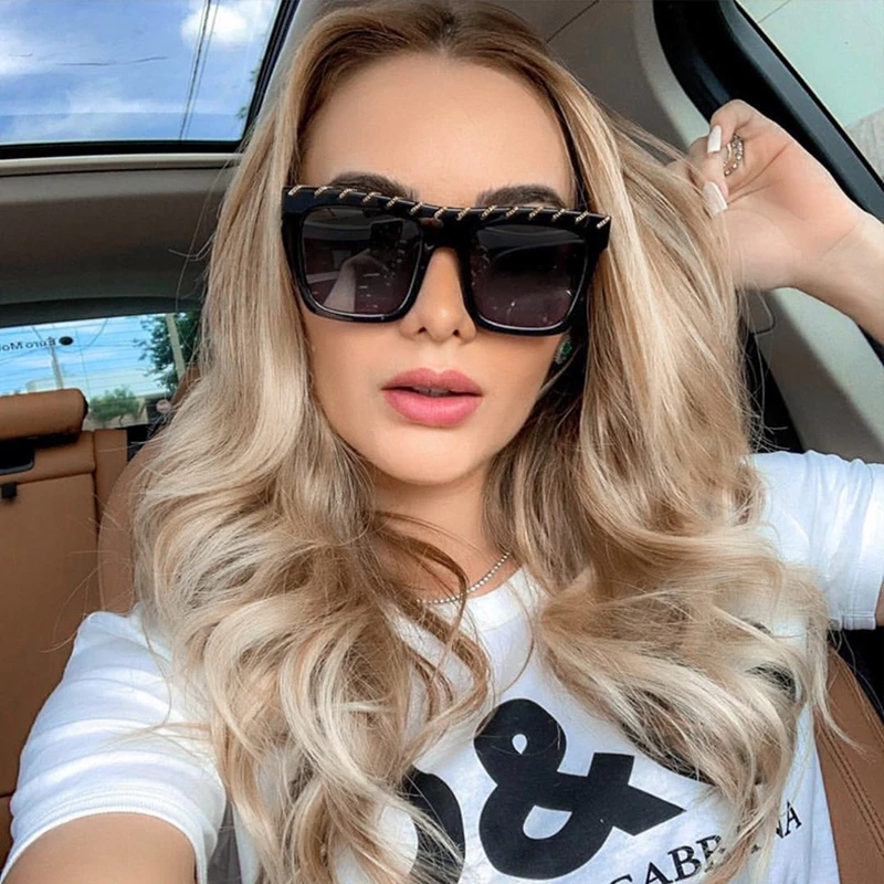 

MARC Sunglasses Women Vintage Oversized Square Gradient quality Sun Glasses Shield Shades Female Luxury Designer UV400 Sunglass