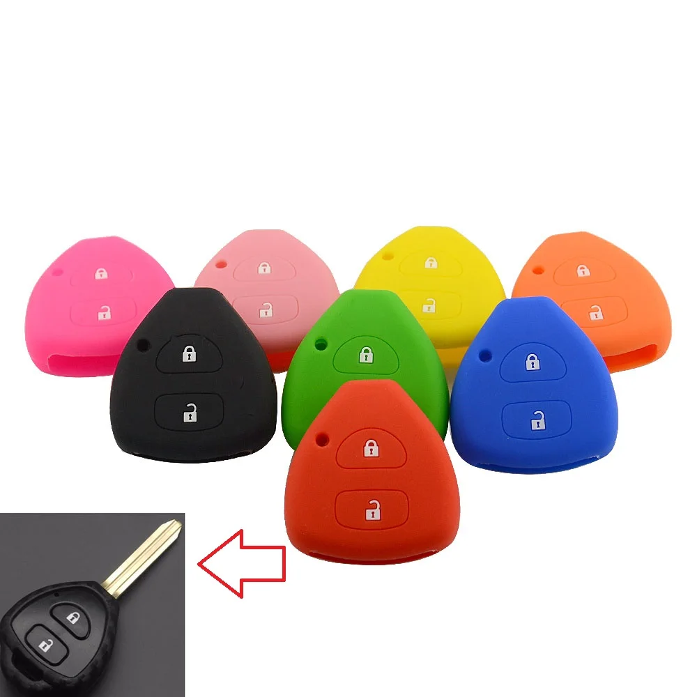 2 buttons silicone car key case for Toyota 1