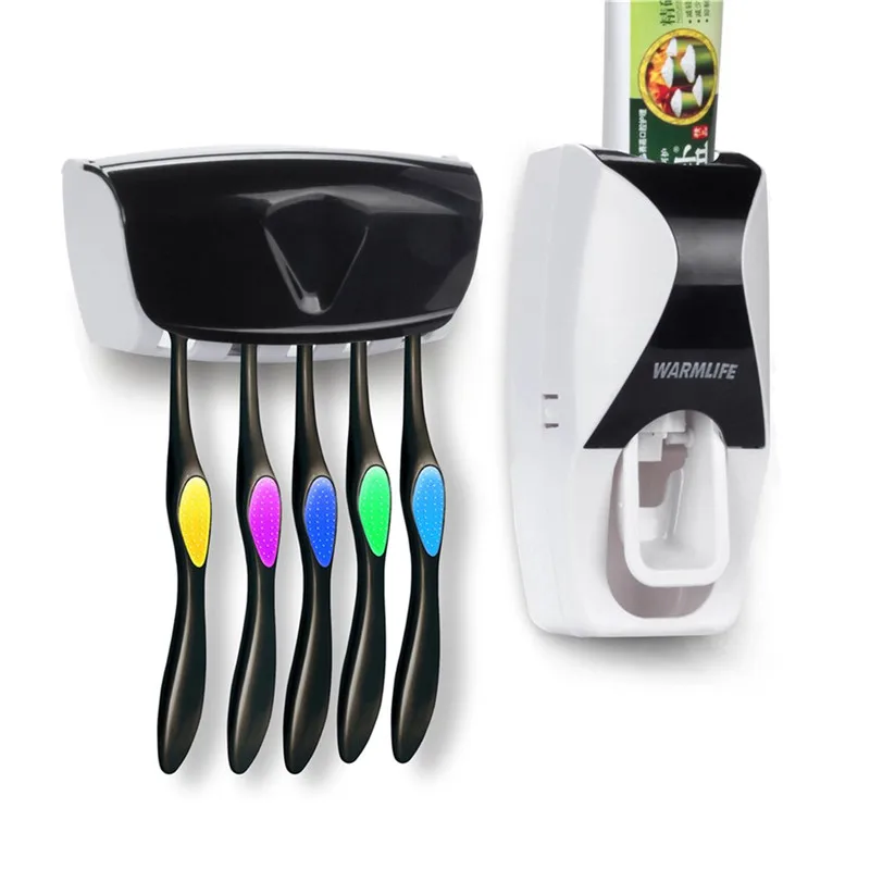 Automatic Toothpaste Dispenser Home Toothbrush Holder + Toothpaste