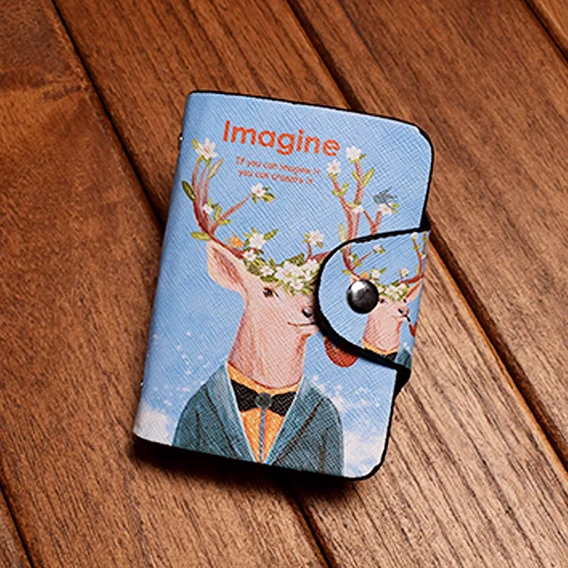 Women Business Credit Card Holder Cute PU L eather Card Bag Wallet Ladies Fashion Multi card ID